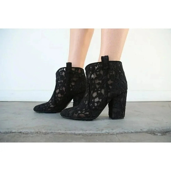 Laurence Dacade Women's Black Pete Mesh Crochet Ankle Boots Size 36 (MSRP $760) - Picture 2 of 12